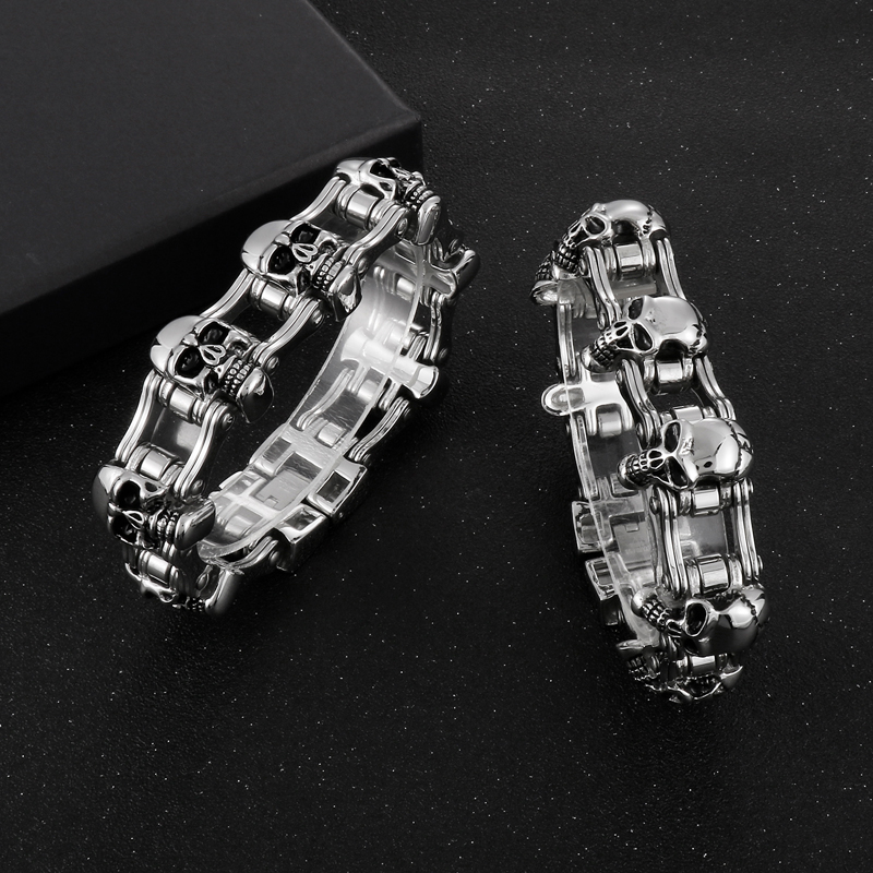 Hip-hop Cool Style Skull Stainless Steel Bracelets display picture 1