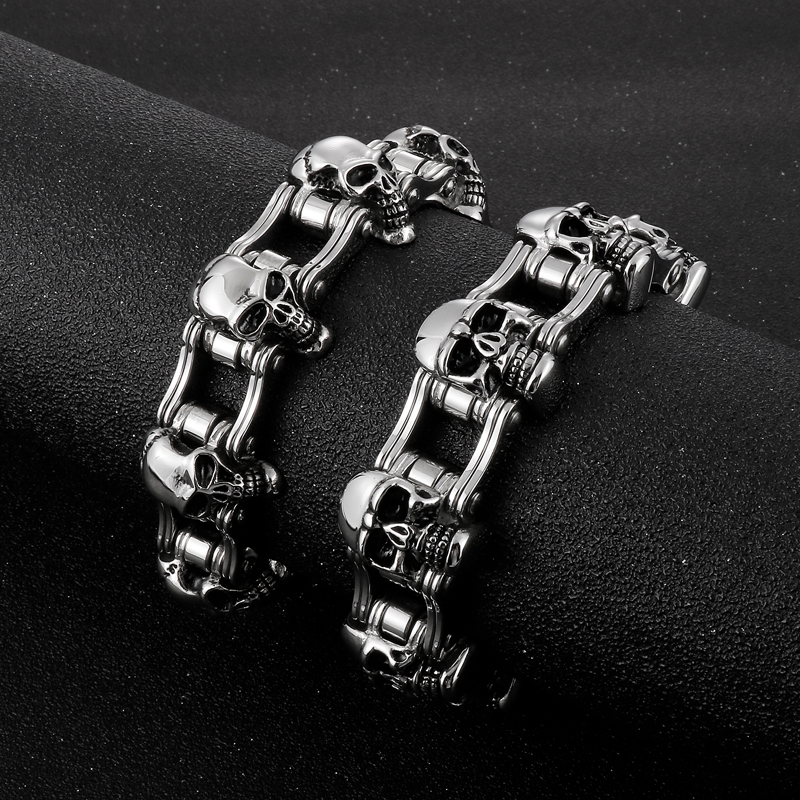 Hip-hop Cool Style Skull Stainless Steel Bracelets display picture 2