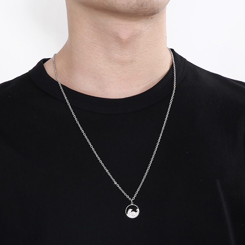 Casual Simple Style Mountain Sea Wave Solid Color Stainless Steel Hollow Out Pendant Necklace display picture 10