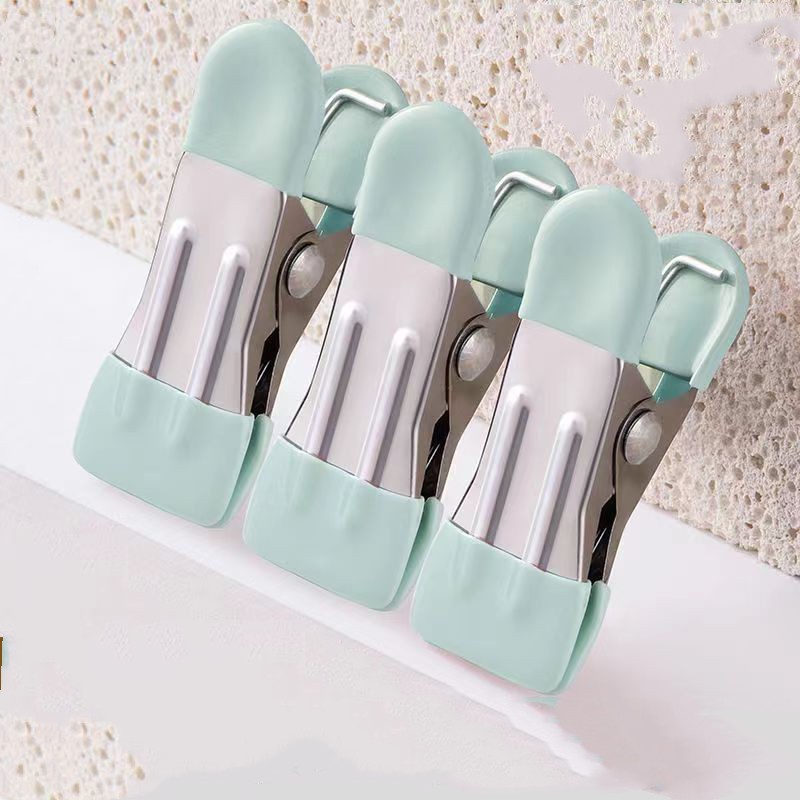 Stainless Steel Double-headed Two-color Clothes Pin Multi-function Clip Mini Food Clip Non-slip Iron Clip display picture 1