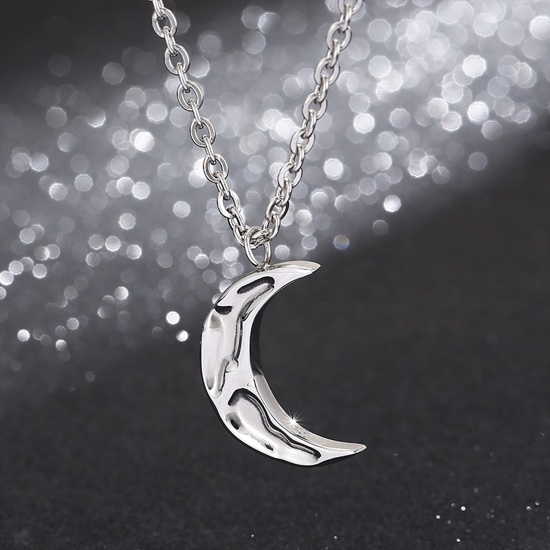 Casual Simple Style Irregular Star Moon Stainless Steel Pendant Necklace display picture 2