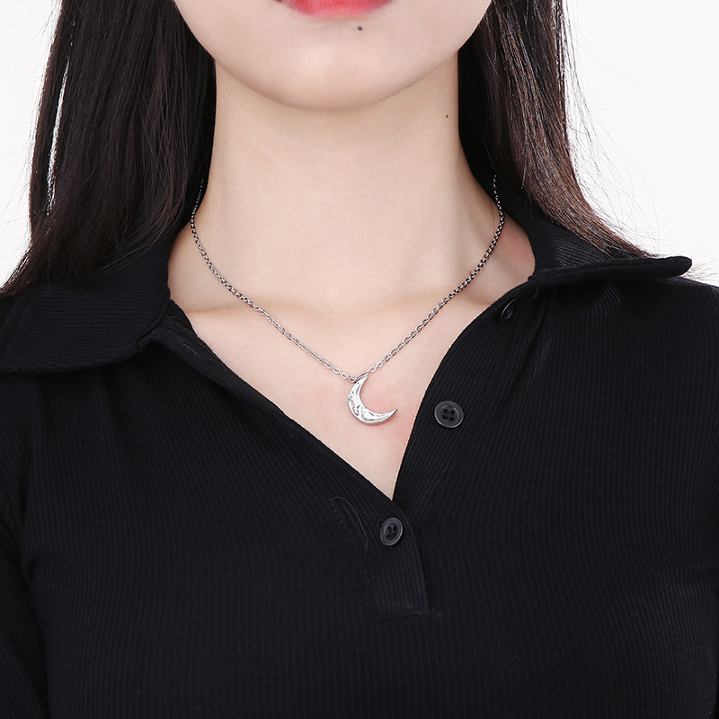 Casual Simple Style Irregular Star Moon Stainless Steel Pendant Necklace display picture 4
