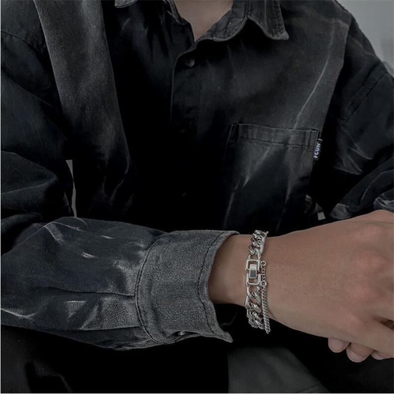 Hip-hop Simple Style Geometric Alloy Men's Bracelets display picture 8