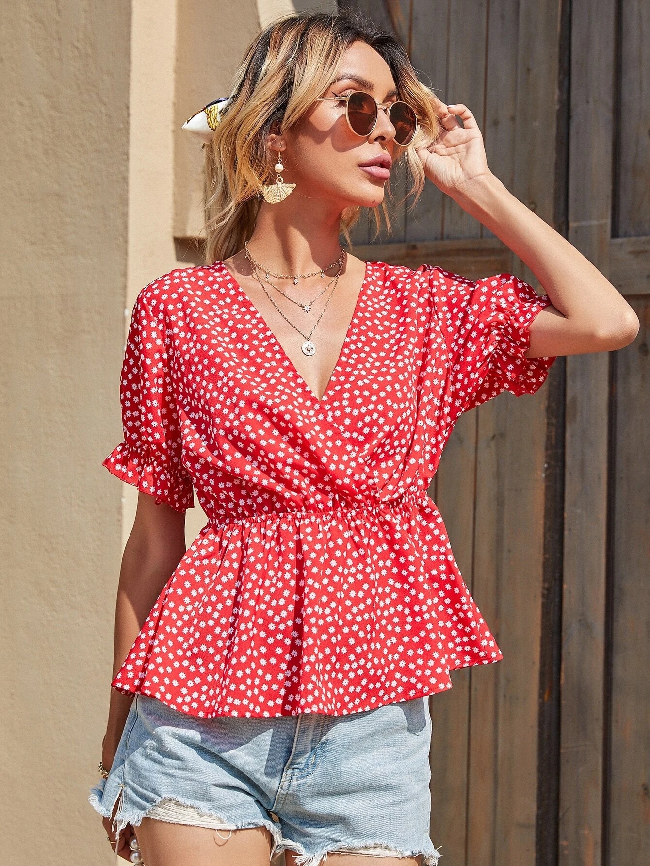 Women's T-shirt Blouse Short Sleeve T-shirts Casual Elegant Polka Dots display picture 3