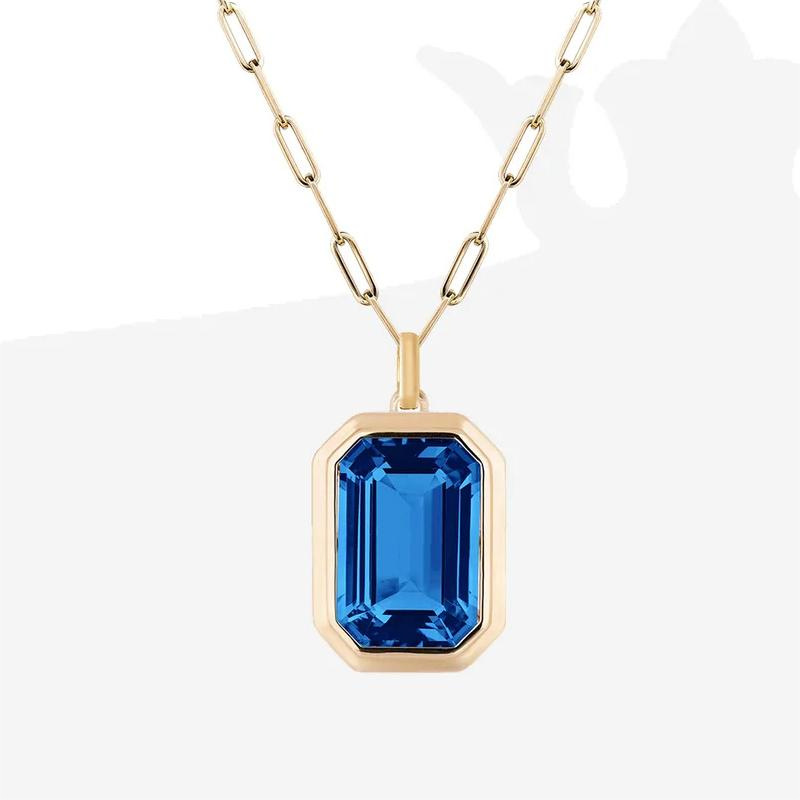Ig Style Square Stainless Steel Plating Inlay Zircon 18k Gold Plated Pendant Necklace display picture 3