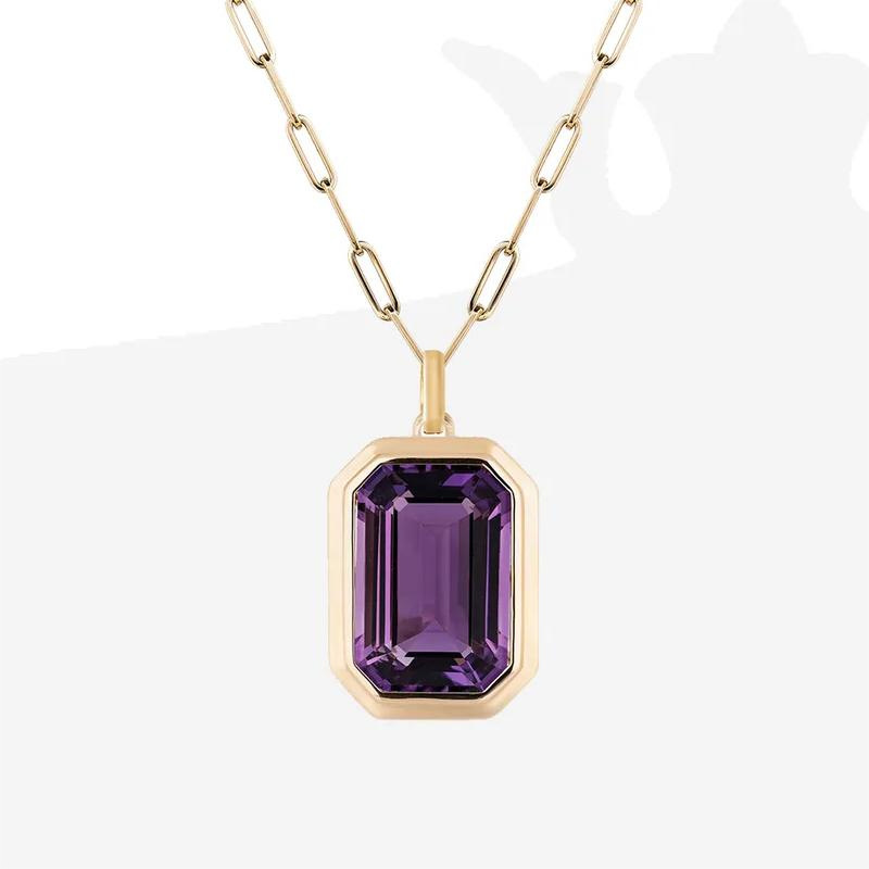 Vintage Style Square Stainless Steel Plating Inlay Zircon 18k Gold Plated Pendant Necklace display picture 1