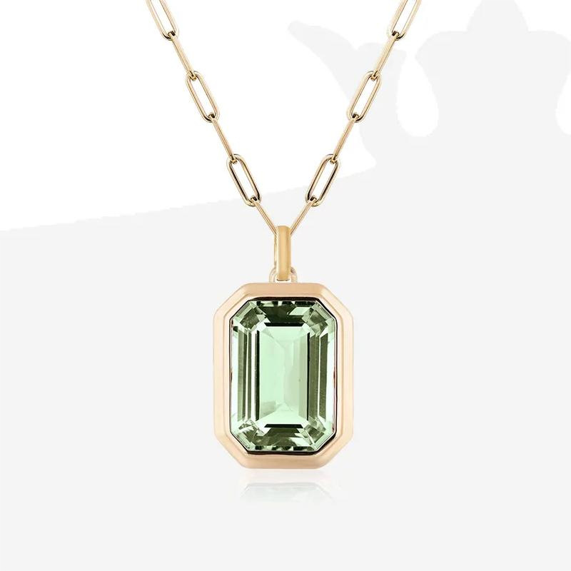 Ig Style Square Stainless Steel Plating Inlay Zircon 18k Gold Plated Pendant Necklace display picture 1