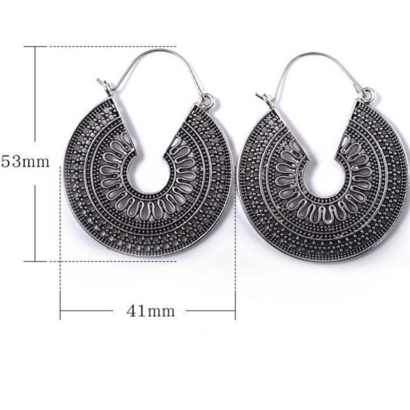 Vintage Style Ethnic Style Geometric Alloy Brass Inlay Natural Stone Turquoise Women's Earrings display picture 7