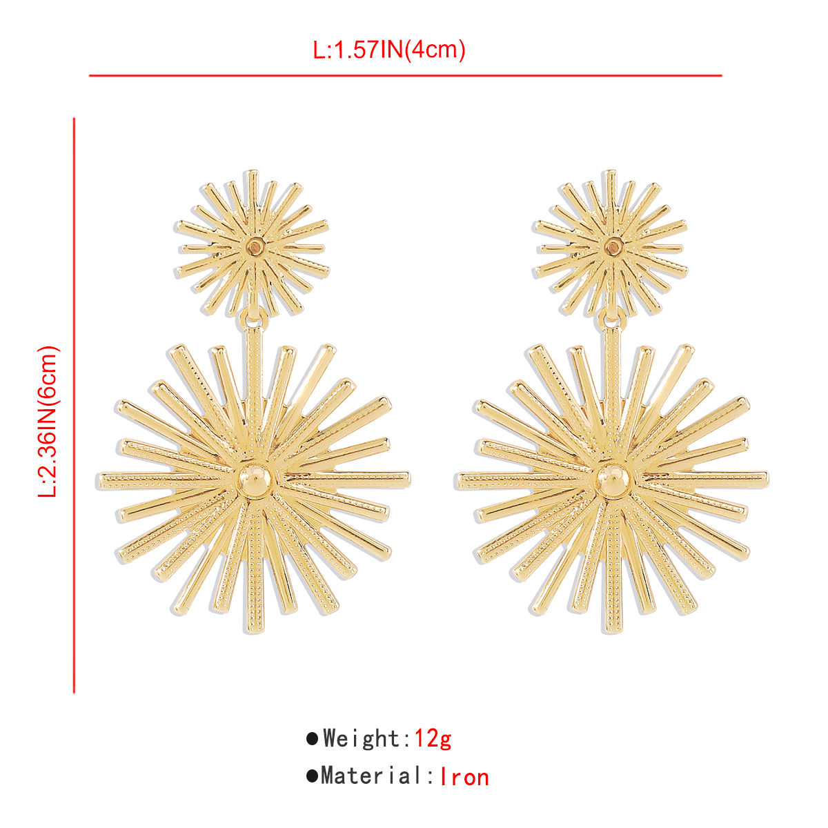 1 Pair Elegant Glam Lady Geometric Irregular Plating Metal Iron Drop Earrings display picture 8