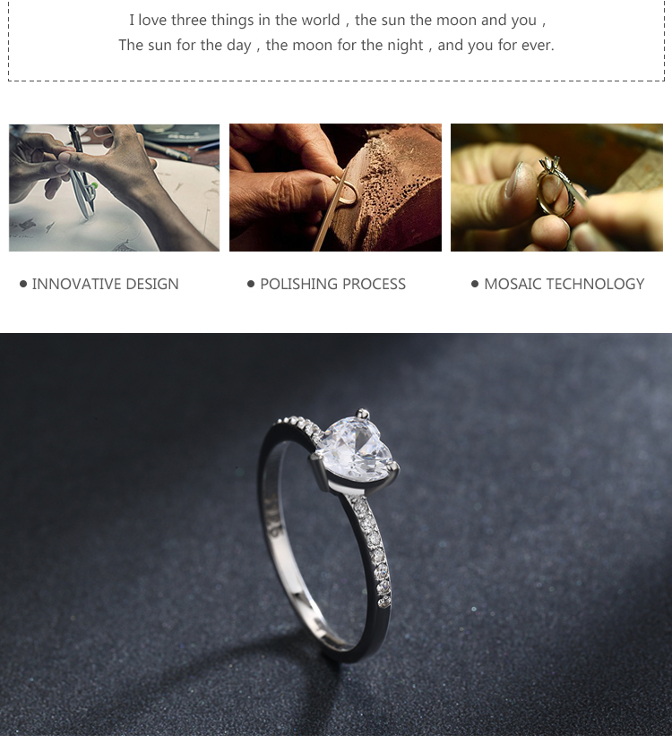 Ins Style Elegant Heart Shape Sterling Silver Hollow Out Inlay Zircon Rhodium Plated Rings display picture 2