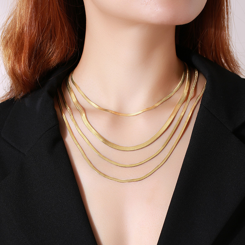 201 Stainless Steel INS Style Retro Simple Style Plating Solid Color Necklace display picture 3