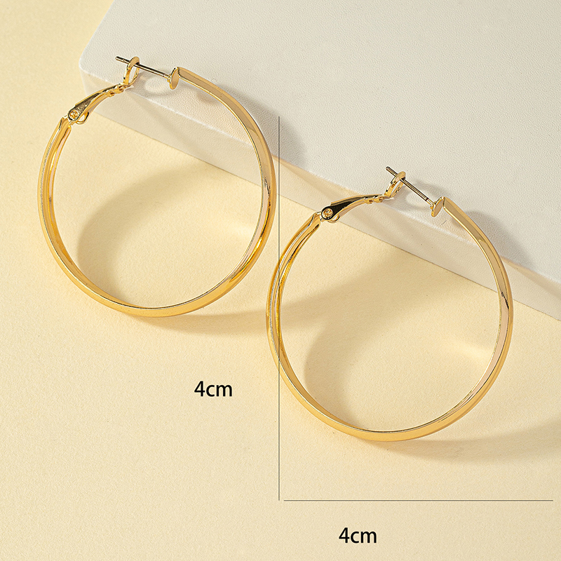 Exaggerated Simple Style Round Alloy Plating Women's Hoop Earrings display picture 6