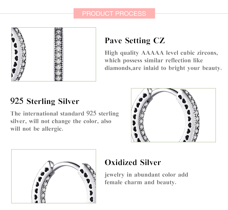 1 Pair Ins Style Vintage Style Heart Shape Inlay Sterling Silver Zircon Hoop Earrings display picture 3