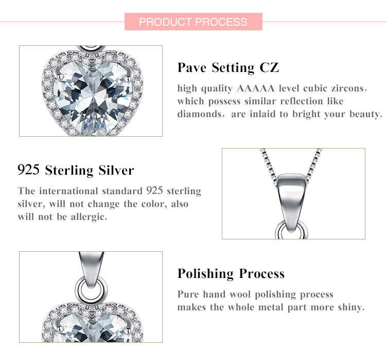 Ins Style Elegant Romantic Heart Shape Sterling Silver Plating Inlay Zircon Rhodium Plated Pendant Necklace display picture 3