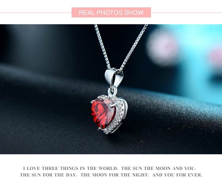 Ins Style Elegant Heart Shape Sterling Silver Plating Inlay Zircon Rhodium Plated Pendant Necklace display picture 4
