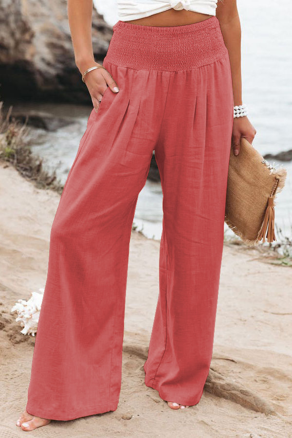 Women's Daily Street Casual Simple Style Solid Color Full Length Pocket Casual Pants Wide Leg Pants display picture 16