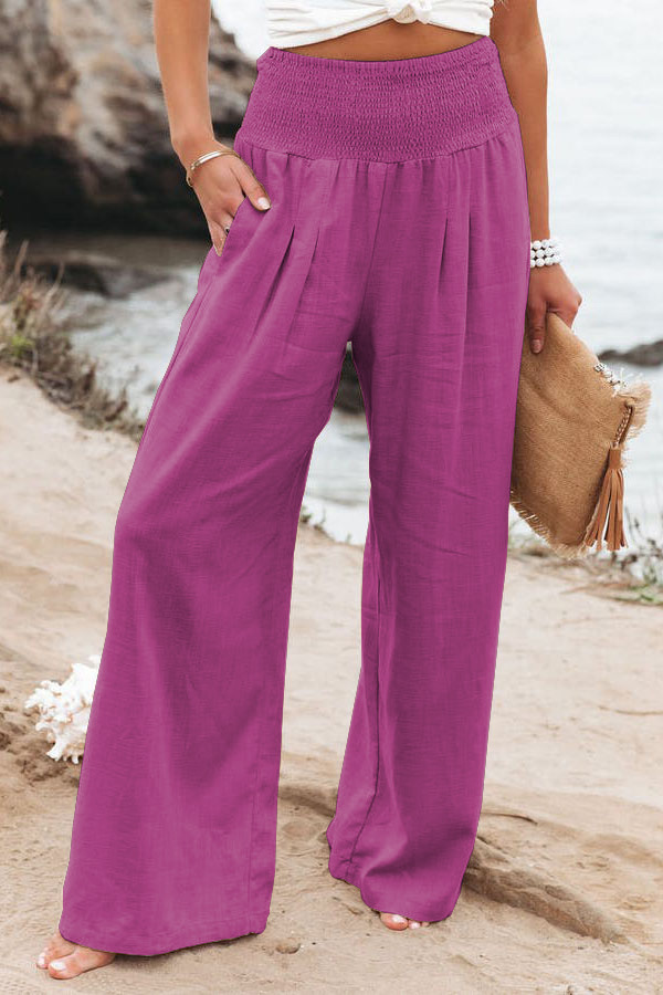 Women's Daily Street Casual Simple Style Solid Color Full Length Pocket Casual Pants Wide Leg Pants display picture 17