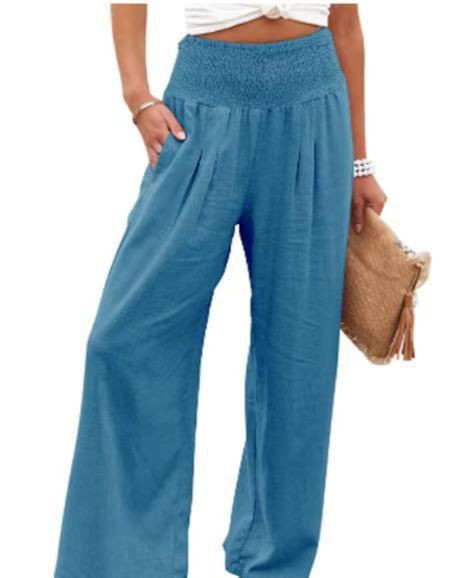 Women's Daily Street Casual Simple Style Solid Color Full Length Pocket Casual Pants Wide Leg Pants display picture 6