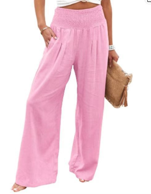 Women's Daily Street Casual Simple Style Solid Color Full Length Pocket Casual Pants Wide Leg Pants display picture 7