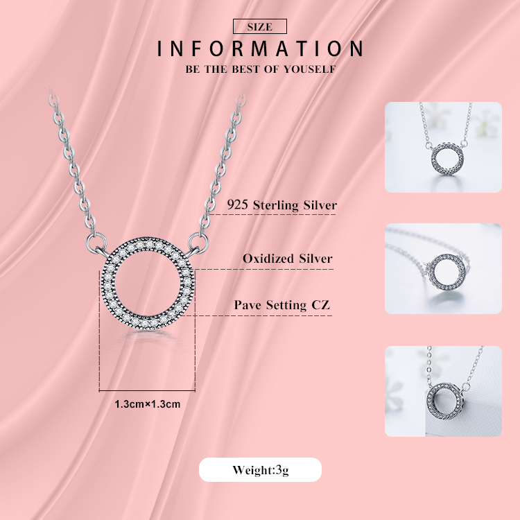 Modern Style Round Sterling Silver Plating Inlay Zircon Thai Silver Pendant Necklace display picture 2