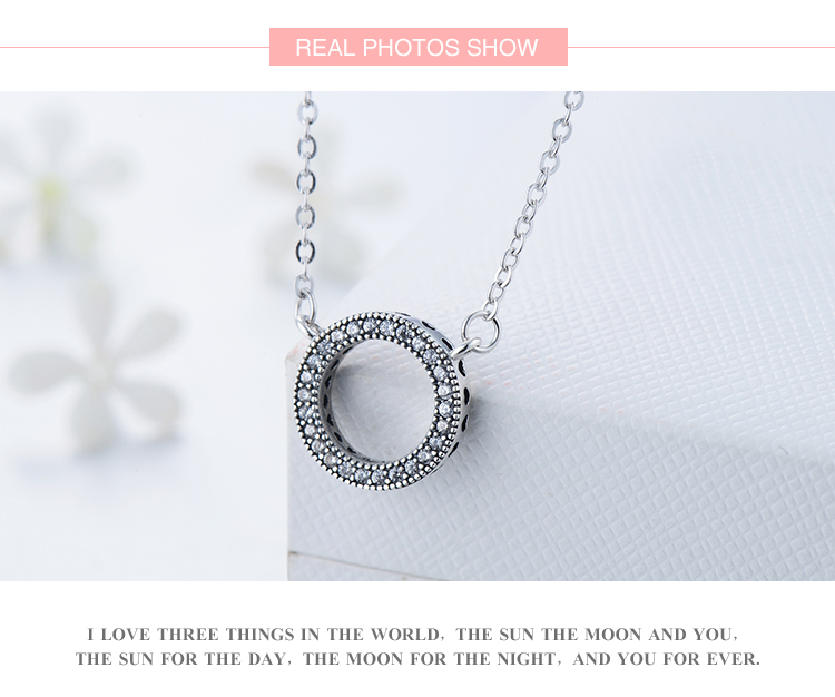 Modern Style Round Sterling Silver Plating Inlay Zircon Thai Silver Pendant Necklace display picture 4