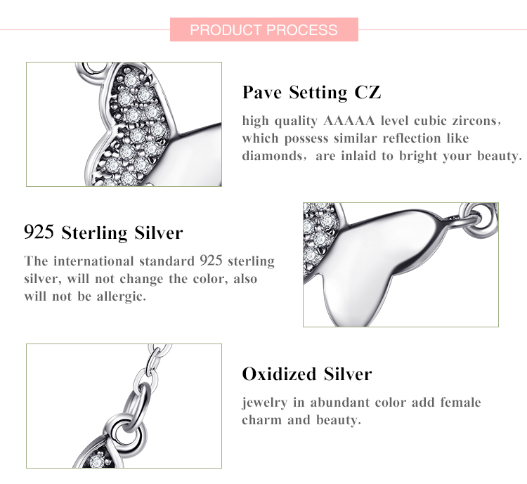 Süss Schmetterling Sterling Silber Überzug Inlay Zirkon Thailändisches Silber Halskette Mit Anhänger display picture 3