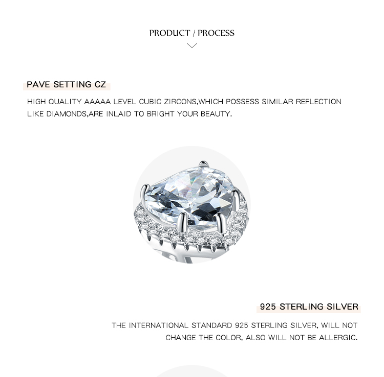 Elegant Romantic Heart Shape Sterling Silver Rhodium Plated Zircon Rings In Bulk display picture 2