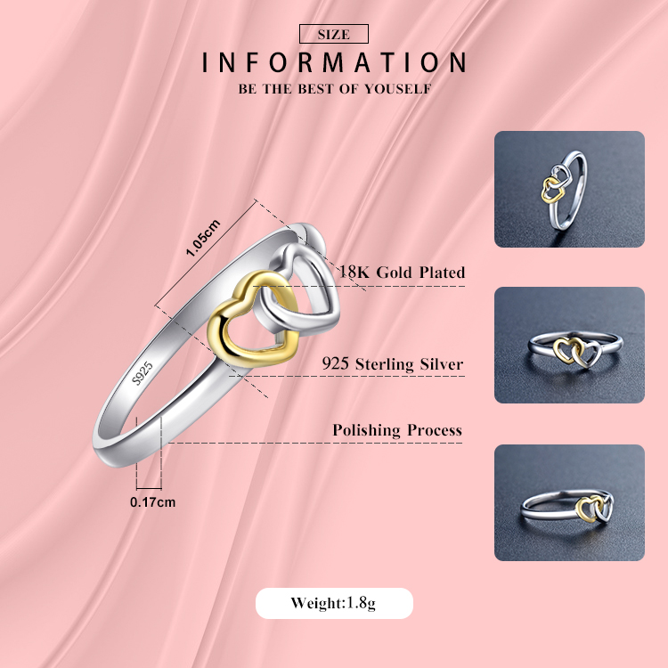 Sweet Simple Style Heart Shape Sterling Silver Plating Hollow Out Rhodium Plated Rings display picture 2