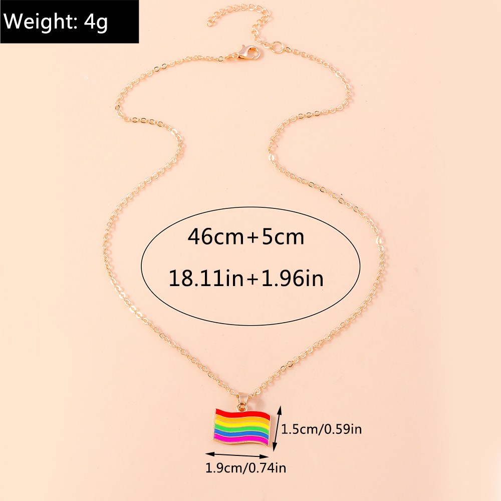 Wholesale Jewelry Modern Style Streetwear Rainbow Heart Shape Alloy Pendant Necklace display picture 4