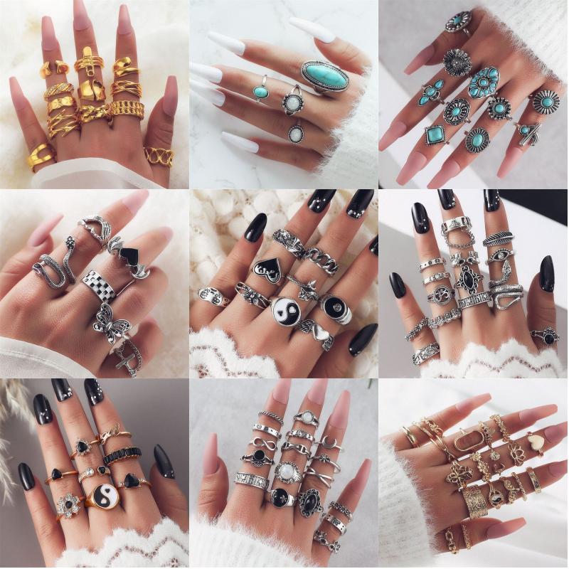 Vintage Style Geometric Alloy Metal Brass Plating Gold Plated Silver Plated Women's Rings display picture 1
