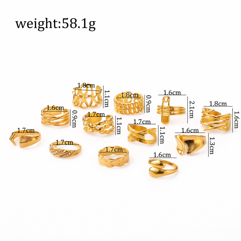 Vintage Style Geometric Alloy Metal Brass Plating Gold Plated Silver Plated Women's Rings display picture 9