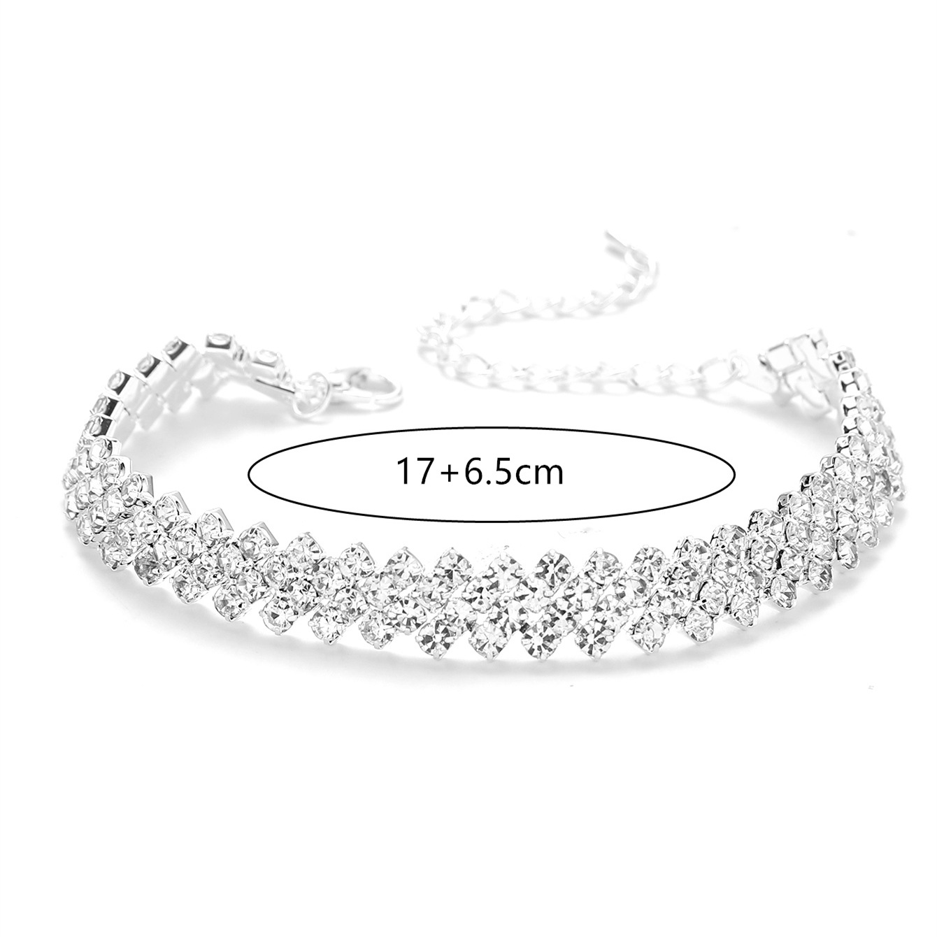 Elegant Shiny Geometric Rhinestones Metal Wholesale Bracelets display picture 1