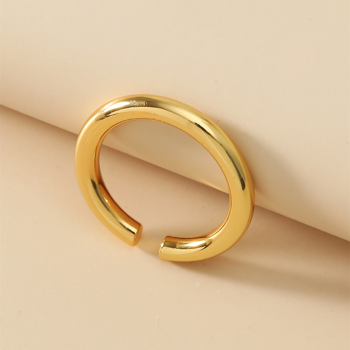 Ins Style Simple Style Solid Color Knot Copper Plating 18k Gold Plated Open Ring display picture 18