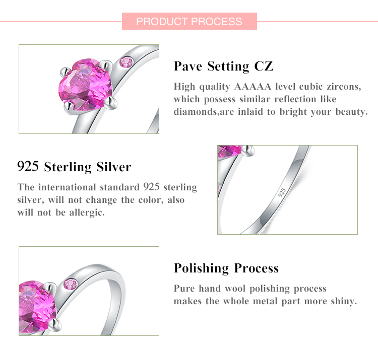 Elegant Heart Shape Sterling Silver Plating Inlay Zircon Rhodium Plated Rings display picture 3