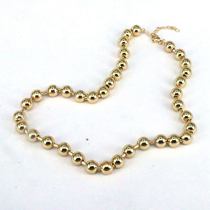 Ins-stil Einfacher Stil Runden Einfarbig Kupfer Vergoldet Halskette In Masse display picture 1