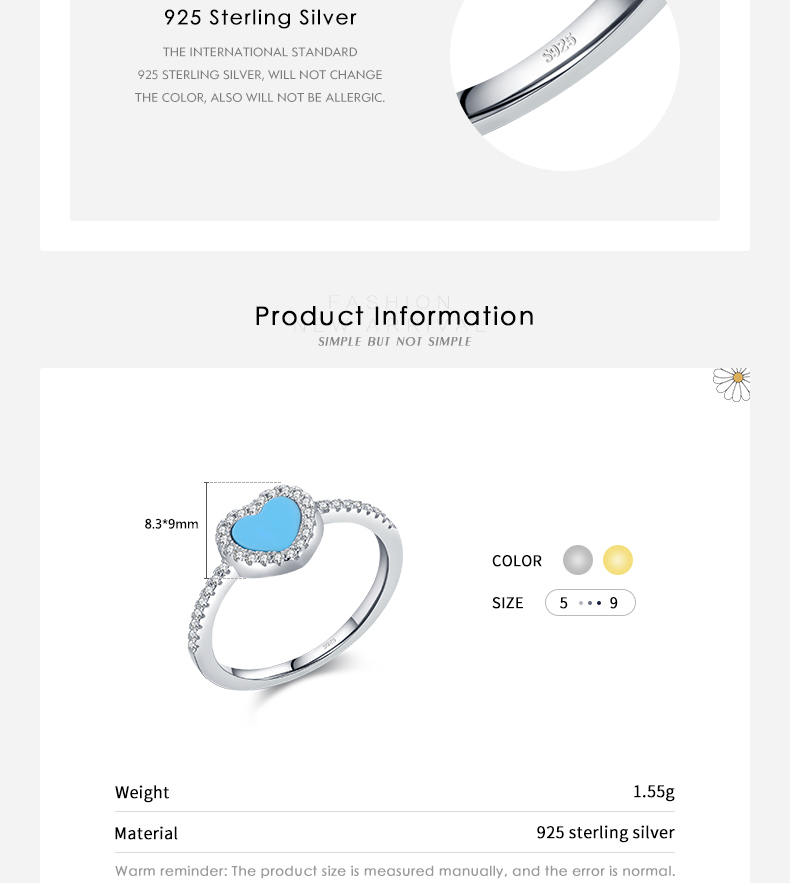 Elegant Heart Shape Sterling Silver Plating Inlay Turquoise Zircon 14k Gold Plated Rhodium Plated Rings Earrings Necklace display picture 5