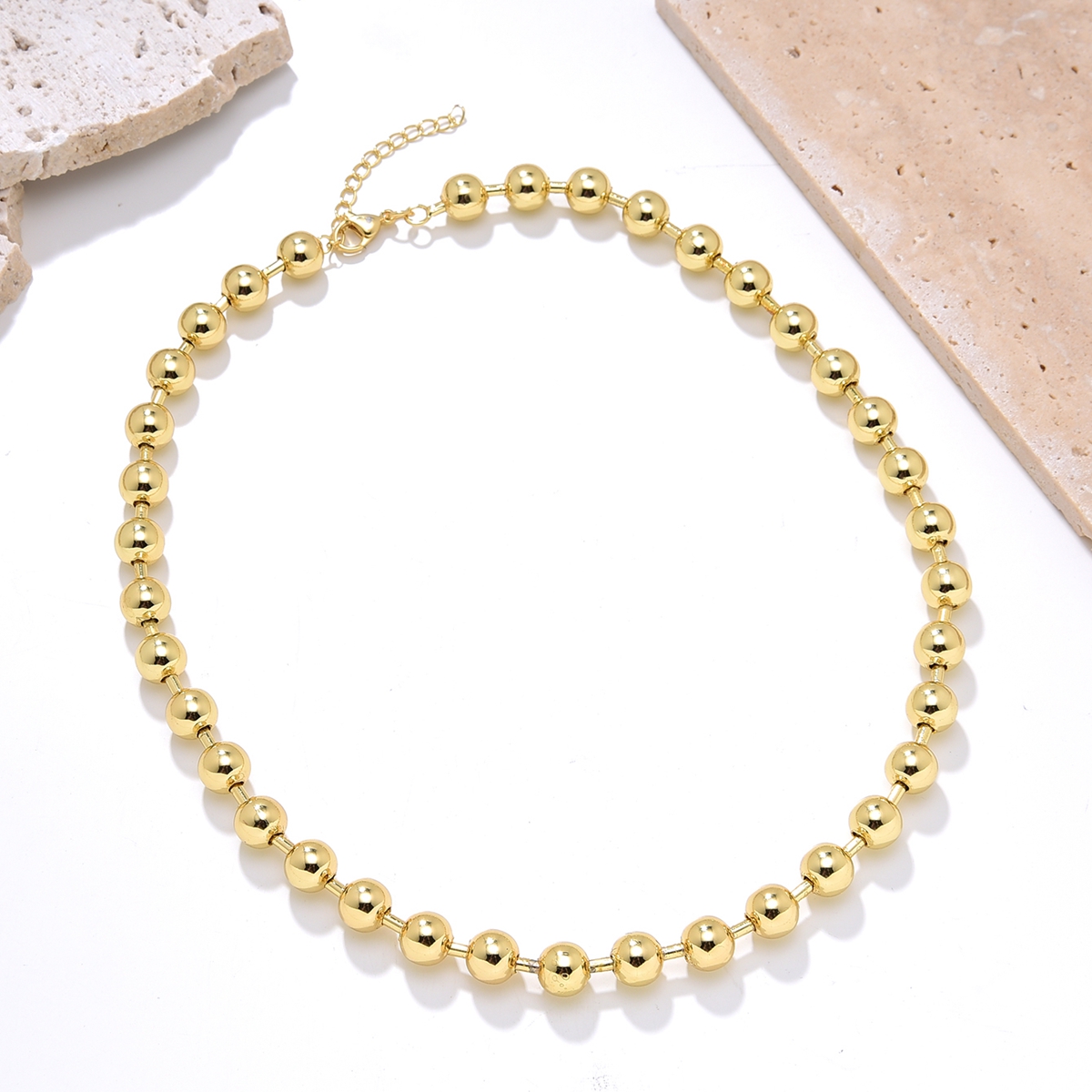 Ins Style Simple Style Round Solid Color Copper Gold Plated Necklace In Bulk display picture 6