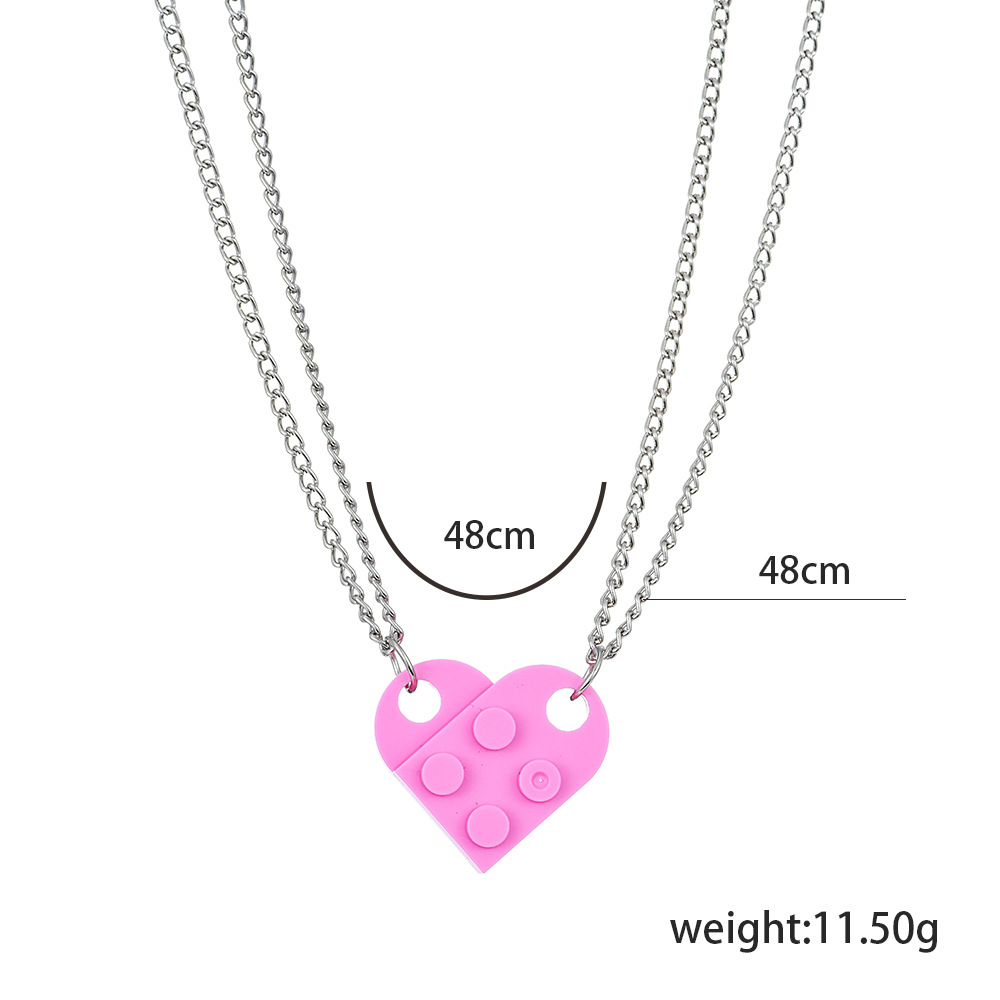 Wholesale Jewelry Simple Style Heart Shape Alloy Resin Pendant Necklace display picture 9