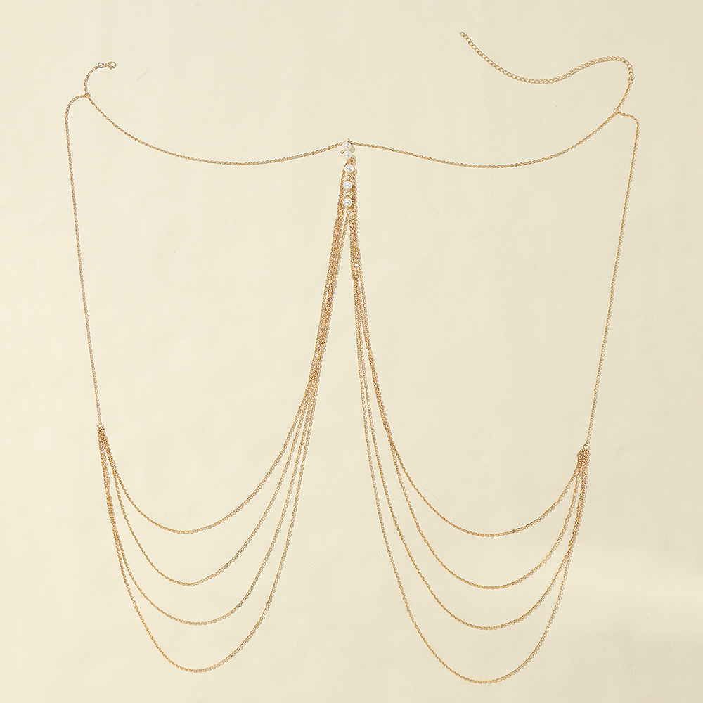 Nordischer Stil Einfarbig Legierung Irregulär Überzug Vergoldet Frau Körperkette display picture 8