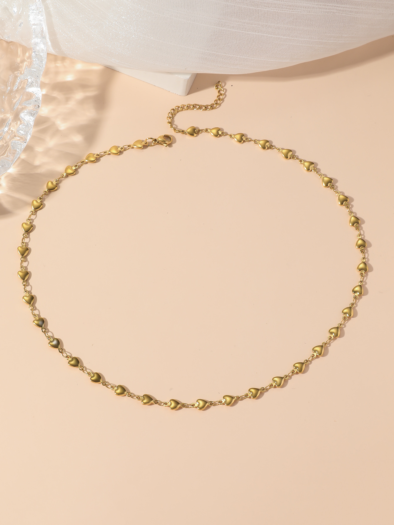 Elegant Einfacher Stil Herzform Titan Stahl Überzug 18 Karat Vergoldet Halskette display picture 1