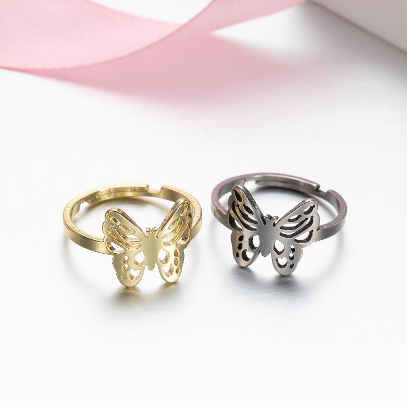 Simple Style Butterfly Stainless Steel Rings display picture 2