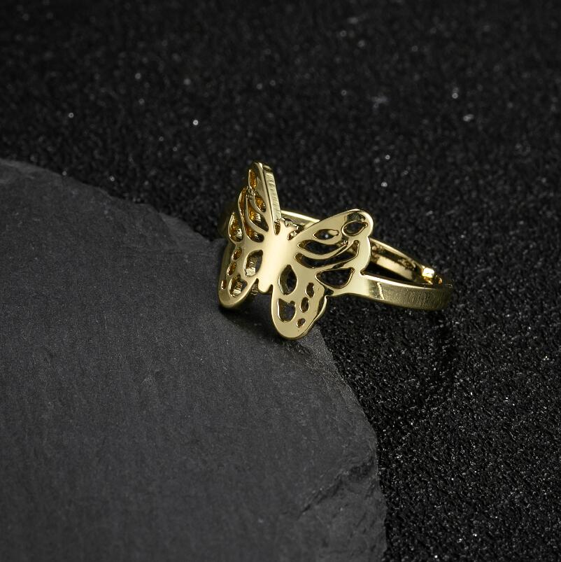 Simple Style Butterfly Stainless Steel Rings display picture 1