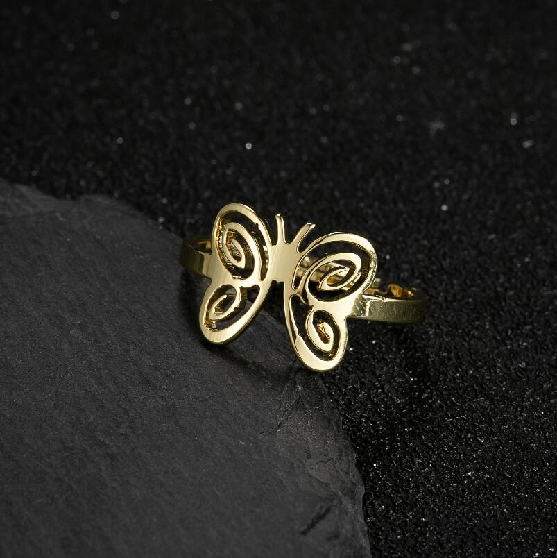Simple Style Butterfly Stainless Steel Rings display picture 4
