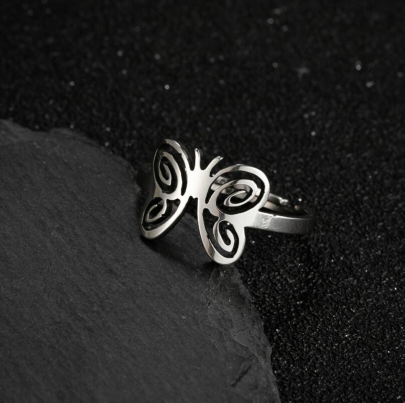 Simple Style Butterfly Stainless Steel Rings display picture 5