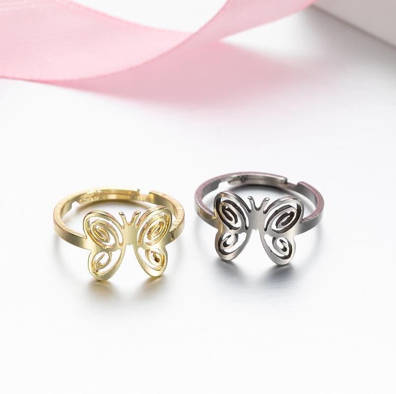 Simple Style Butterfly Stainless Steel Rings display picture 6