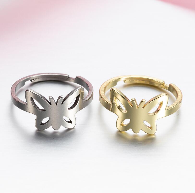 Simple Style Butterfly Stainless Steel Rings display picture 9