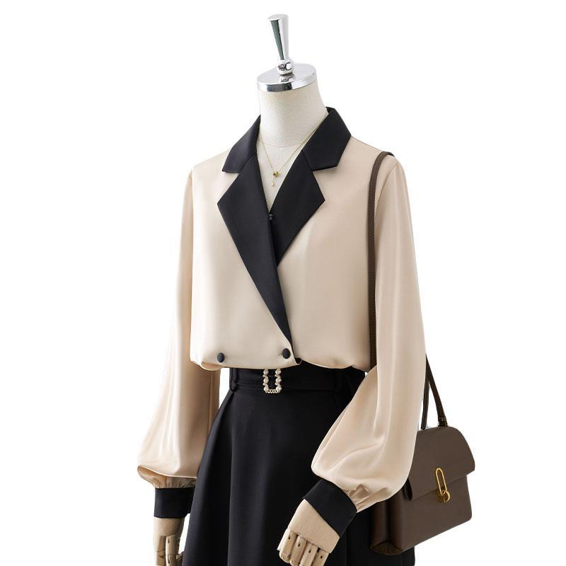 Women's Blouse Long Sleeve Blouses Elegant Vintage Style Color Block display picture 2