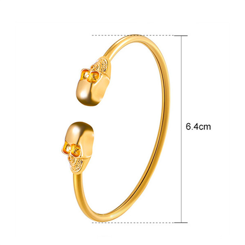 Stainless Steel Brass Metal Classic Style Streetwear Hip-Hop Hollow Out Plating Inlay Animal Zircon Artificial Crystal Artificial Pearls Wristband Bangle display picture 11