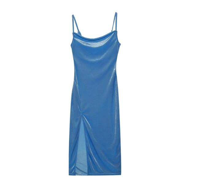 Women's Strap Dress Sexy U Neck Slit Sleeveless Solid Color Midi Dress Street display picture 10