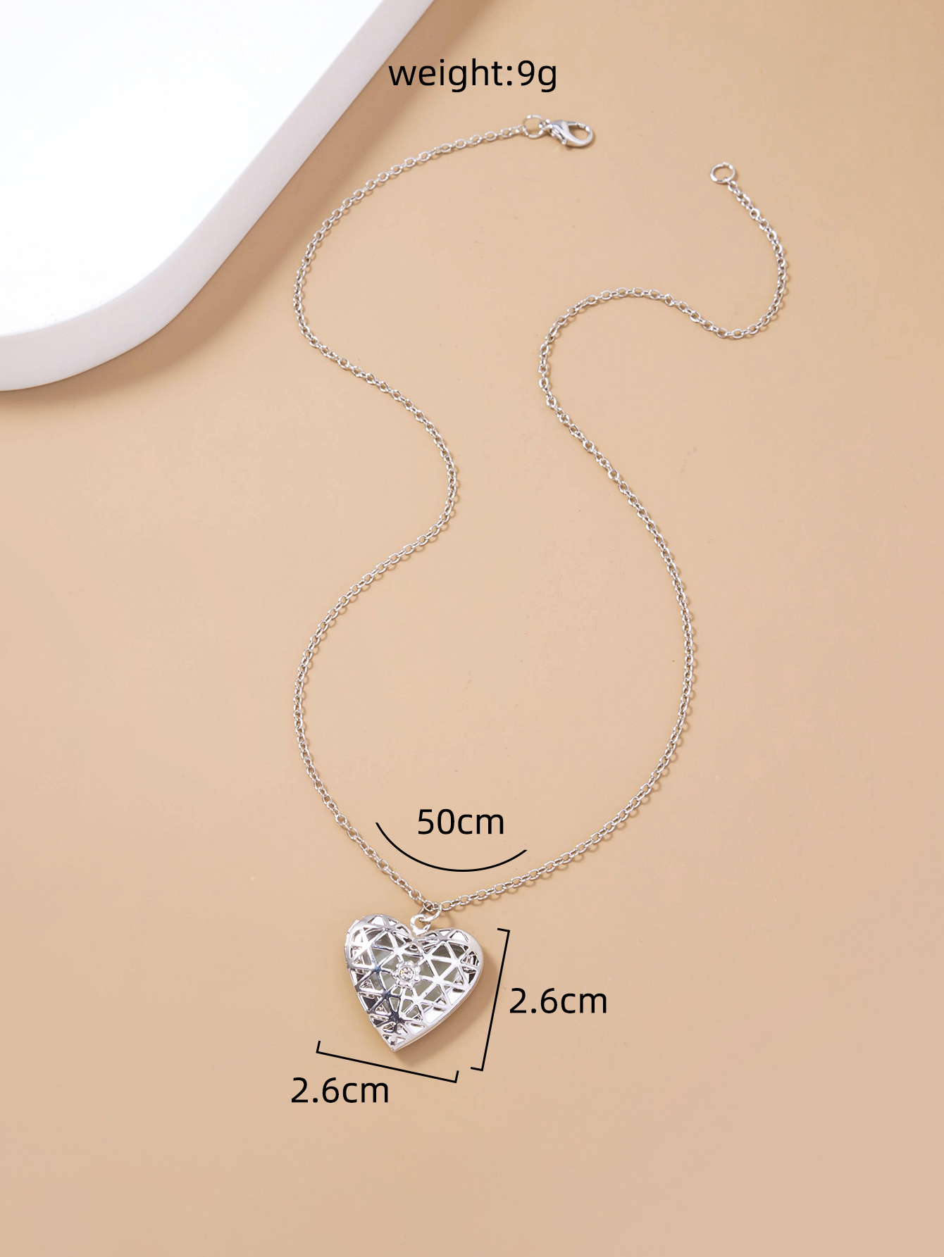 Wholesale Jewelry Casual Classic Style Heart Shape Titanium Alloy Silver Plated Pendant Necklace display picture 7